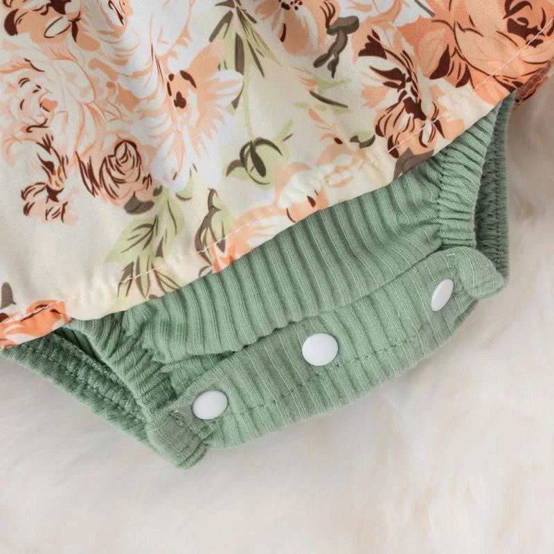 Summer Baby Girl Dress With Bowknot Striped Jumpsuit Cotton Dress For Newborn Floral Clothes Baby Crawling Clothes - TiniLoom