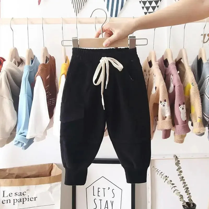 New Cargo Pants for 2-6 Years Old Solid Boys Casual Sport Pants Enfant Garcon Kids Children Trousers 2-8Years Clothes - TiniLoom