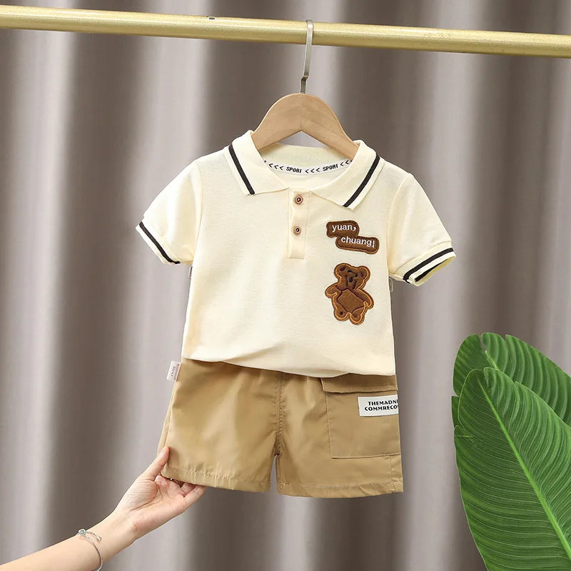 Baby Boy Clothes Set T-shirt+Shorts Kids Boy Summer Clothing Set Cute Cartoon Baby Boy Outfit Set Infant Toddler Tee Shirt Pants - TiniLoom