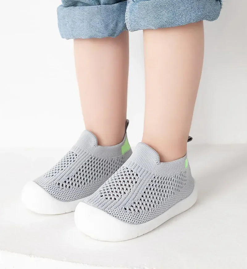 Spring Summer Toddler Shoes Breathable Knitted Kids Sneakers Boys Slip-on Tennis Shoes Girls Soft Non-slip School Casual Shoes - TiniLoom
