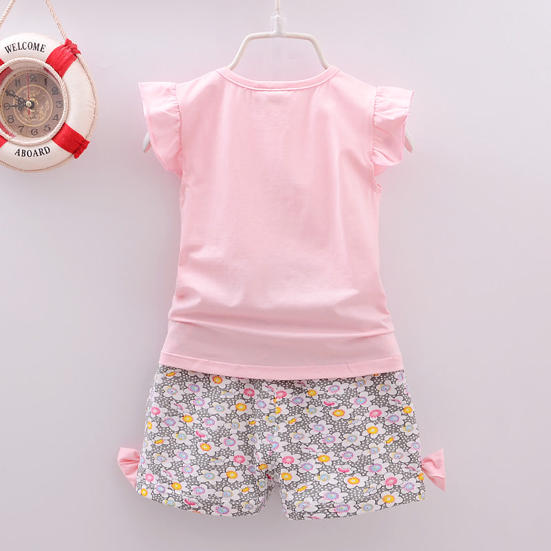 Baby Girls Clothes Sets for Kids T-shirt Tops+Short Pants Clothes Sets Toddler Girl Lollipop Printed Summer Infant Clothing Sets - TiniLoom