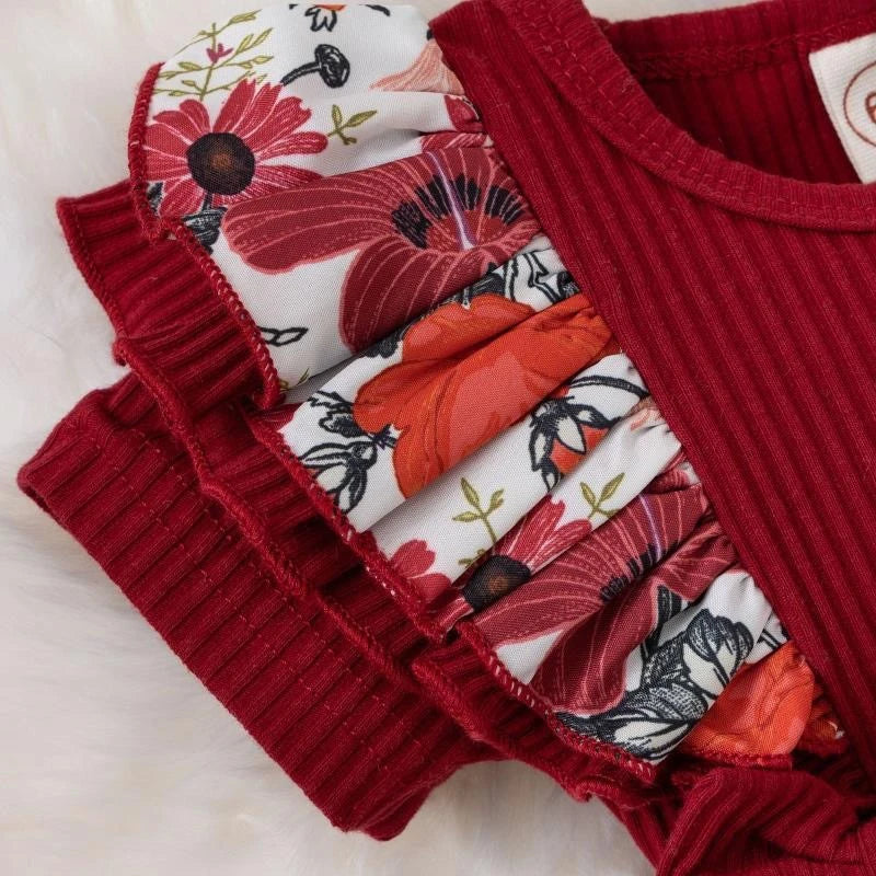 Summer Baby Girl Dress With Bowknot Striped Jumpsuit Cotton Dress For Newborn Floral Clothes Baby Crawling Clothes - TiniLoom