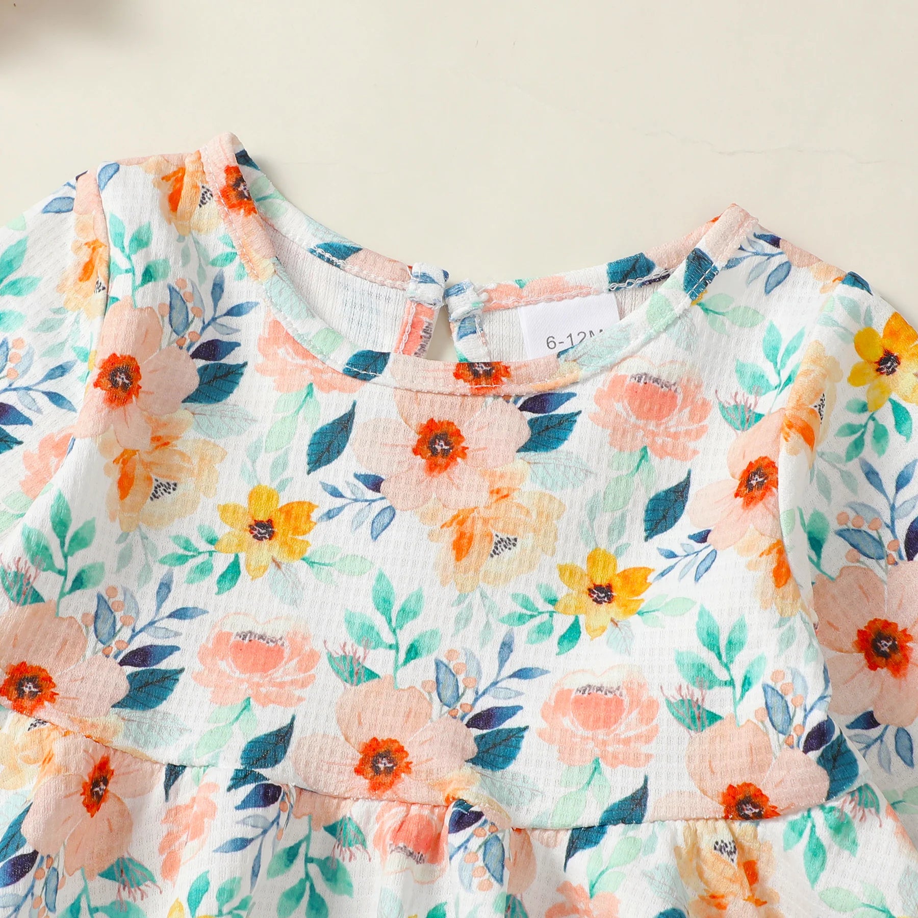 1-4 Years Kids Girls Suit Long Sleeve Flower Ruffle Tops+Elastic Waist Denim Pants 2pcs Set Toddler Girl Clothes Spring Outfit - TiniLoom