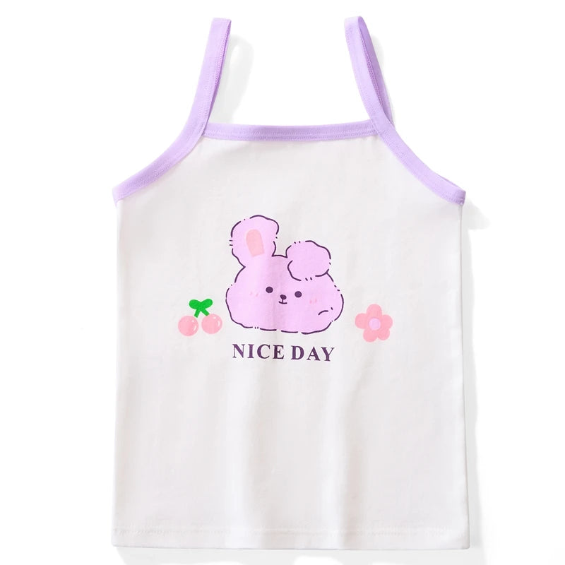 3pcs/Lot Girl Cotton Singlet Tops Breathable Underwear Tank Kids Quality Undershirts Cute Tank Tops Size 3-10T - TiniLoom