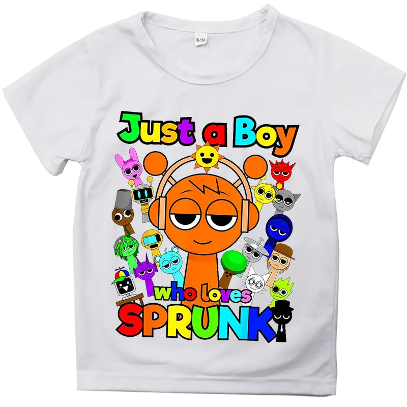 Kids T Shirts Game Sprunki Incredibox Cartoon Print Boys T shirt Summer Casual Short Sleeve Baby Girls Clothes Children Tee Tops - TiniLoom