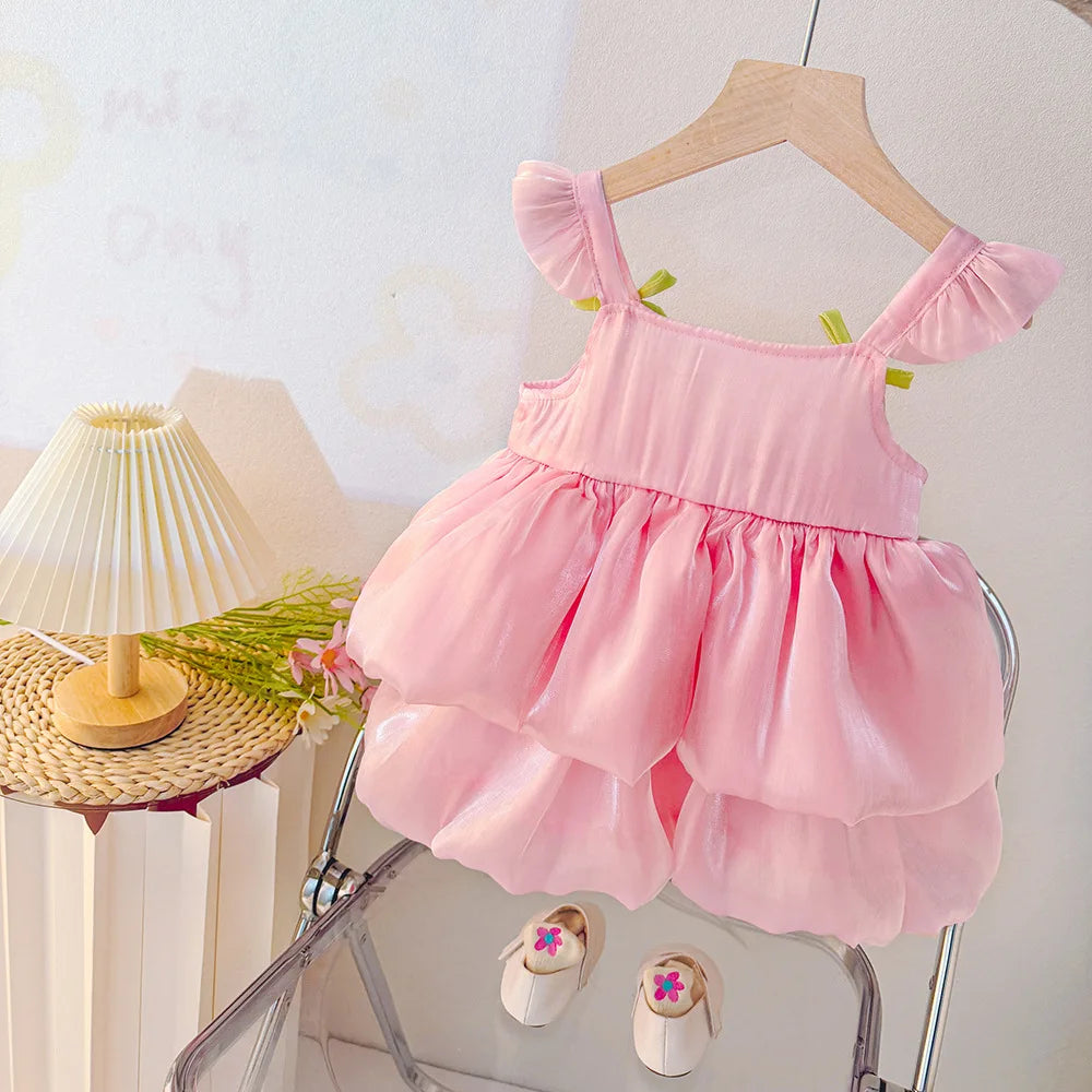 Baby Girl Dresses Summer Tulip Mesh Halter Girl Dresses Cute Multi Layer Girl Princess Dresses Baby Clothes Girl - TiniLoom