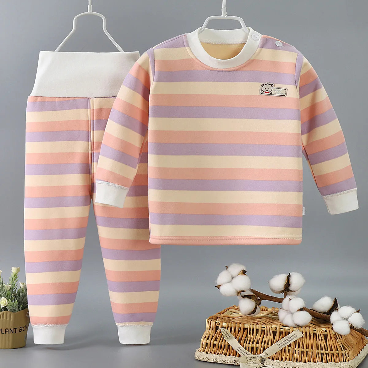 Thicken Warm Plush Children Sets Kids Clothes Boy Girl Underwear Suits Autumn Winter Children Clothinn - TiniLoom