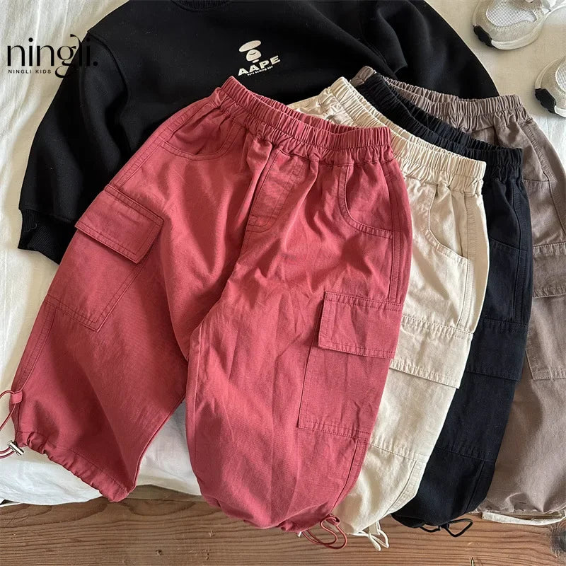 Kids Pants Girdle Overalls Baby Wide Leg Pants Girls Pants Teenage Girls Clothing Cargo Winter Clothes for Boys - TiniLoom