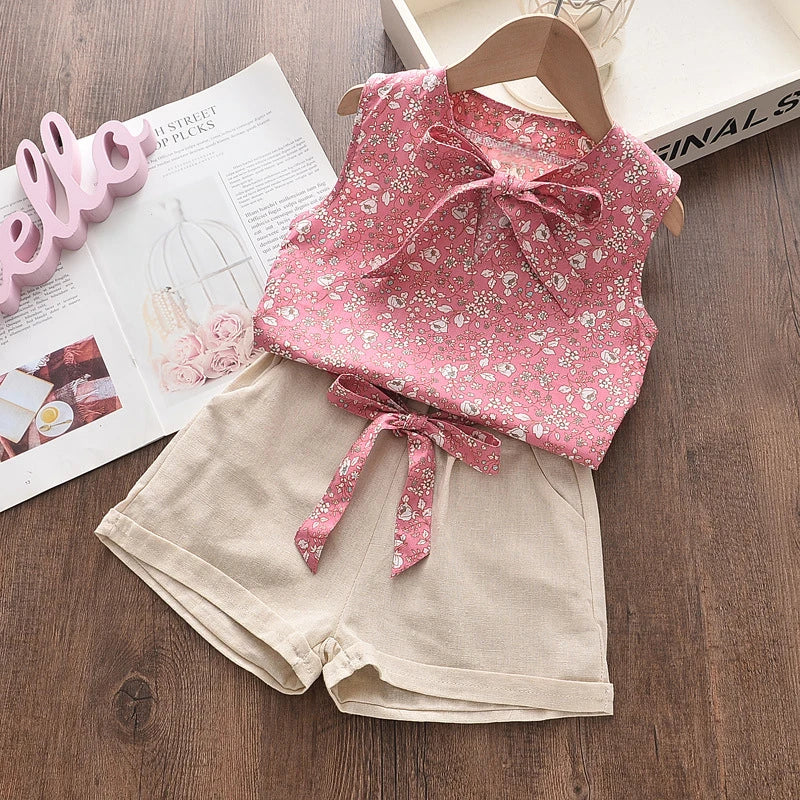 New Summer Baby Girls Clothes Children Sleeveless Vest Shorts 2Pcs/Sets Toddler Clothing Infant Fashion Costume Kids Tracksuits - TiniLoom