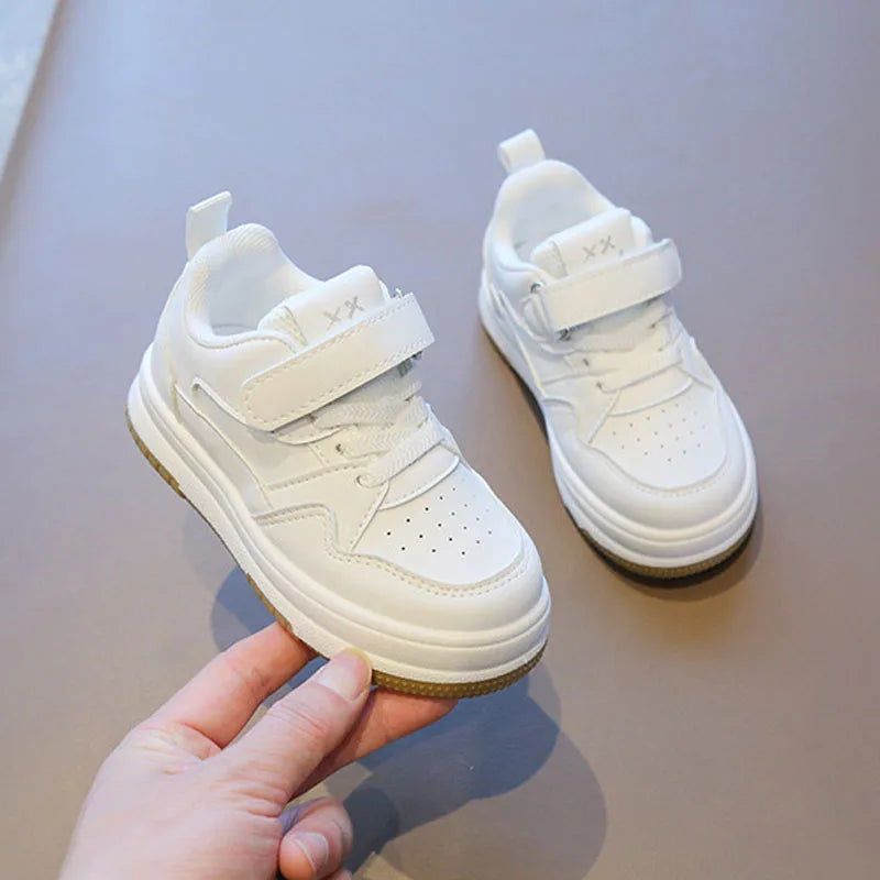 Children's White Shoes Spring and Autumn Kid's Sports Shoes Anti slip Lightweight Boys Board Shoes Soft Sole Baby Casual Shoes - TiniLoom