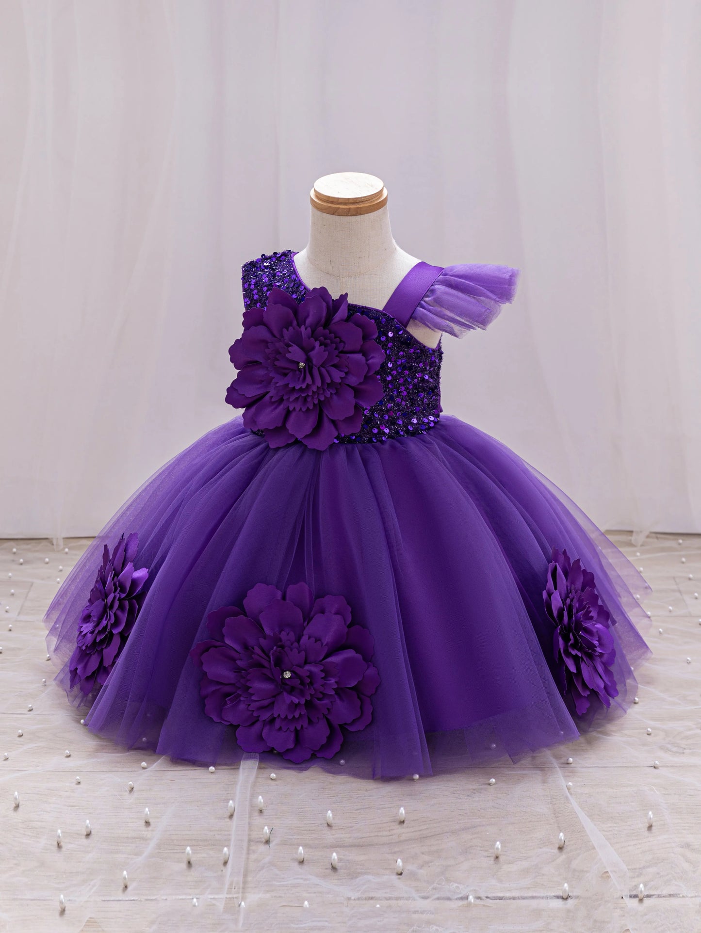 Girls  princess dress 1-5 Y baby Girls wedding sleeveless three-dimensional butterfly mesh carnival birthday party evening dress - TiniLoom