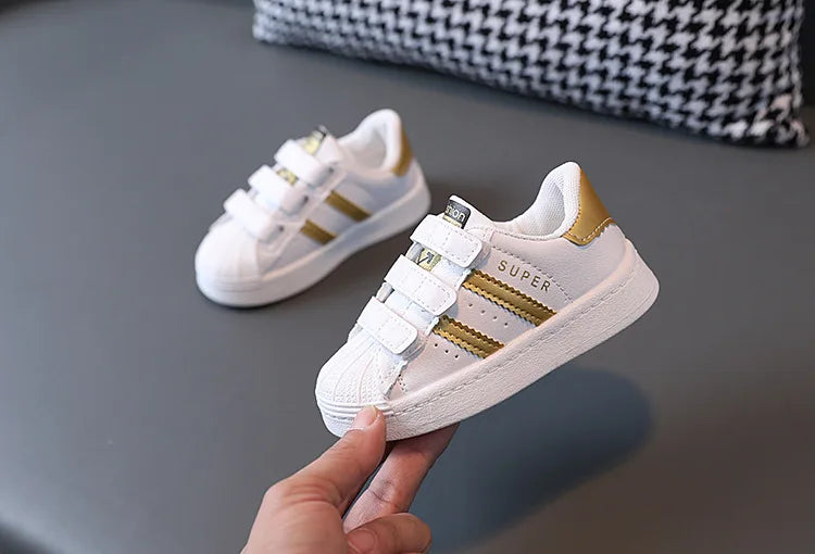 Children's Sneakers Kids Fashion Design White Non-slip Casual Shoes Boys Girls Hook Breathable Sneakers Toddler Outdoor Shoes - TiniLoom