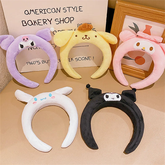 Sanrio Cinnamoroll Hairbands Melody Kuromi Pompompurin Hair Accessories Girl Face Wash Sports Headbands Girls Women Gifts - TiniLoom