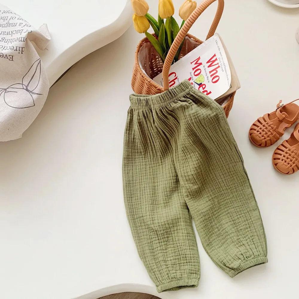 Spring Summer Mosquito Resistant Pants Toddler New Casual Loose Trousers Solid Color Pants Outer Wear Boys Girls Versatile Pants - TiniLoom
