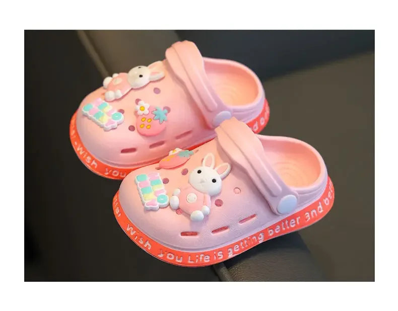 Children's Slippers Cute Cartoon Girls Boys with Soft Soles Baby Bags Perforated Shoes Home and Baby Sandals - TiniLoom
