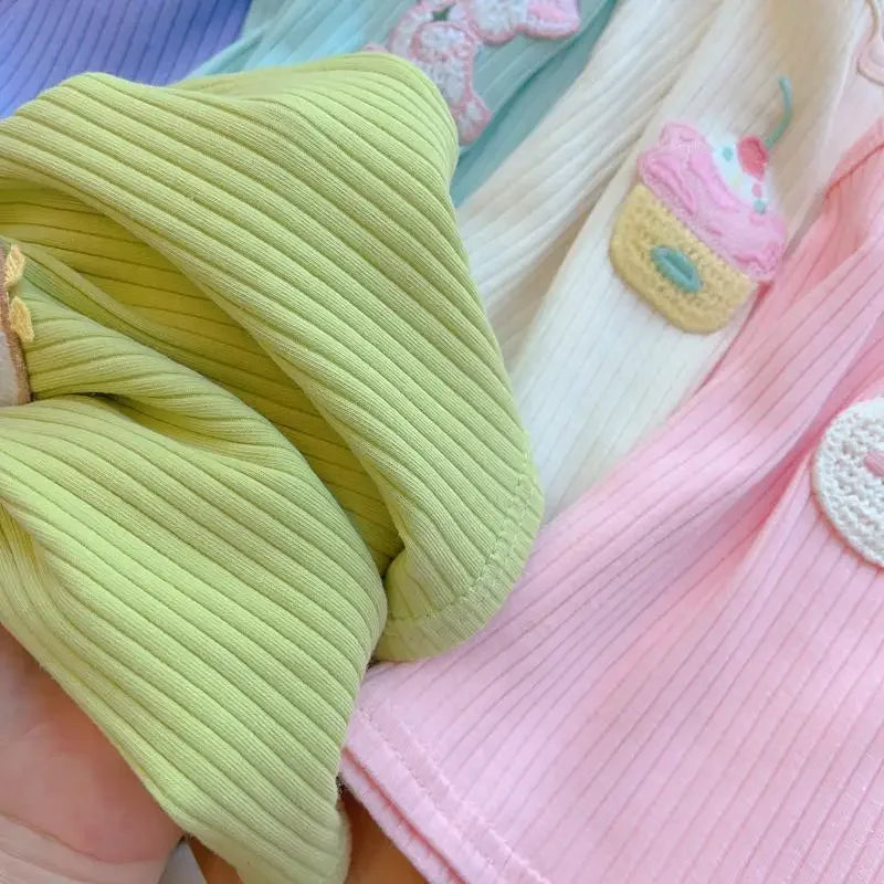 Baby Girls T-shirts for Kids Summer Sleeveless Knitted Tops Vest Outfits Girls Cute Halter Tops Tees Children Clothing 1-12 Year - TiniLoom