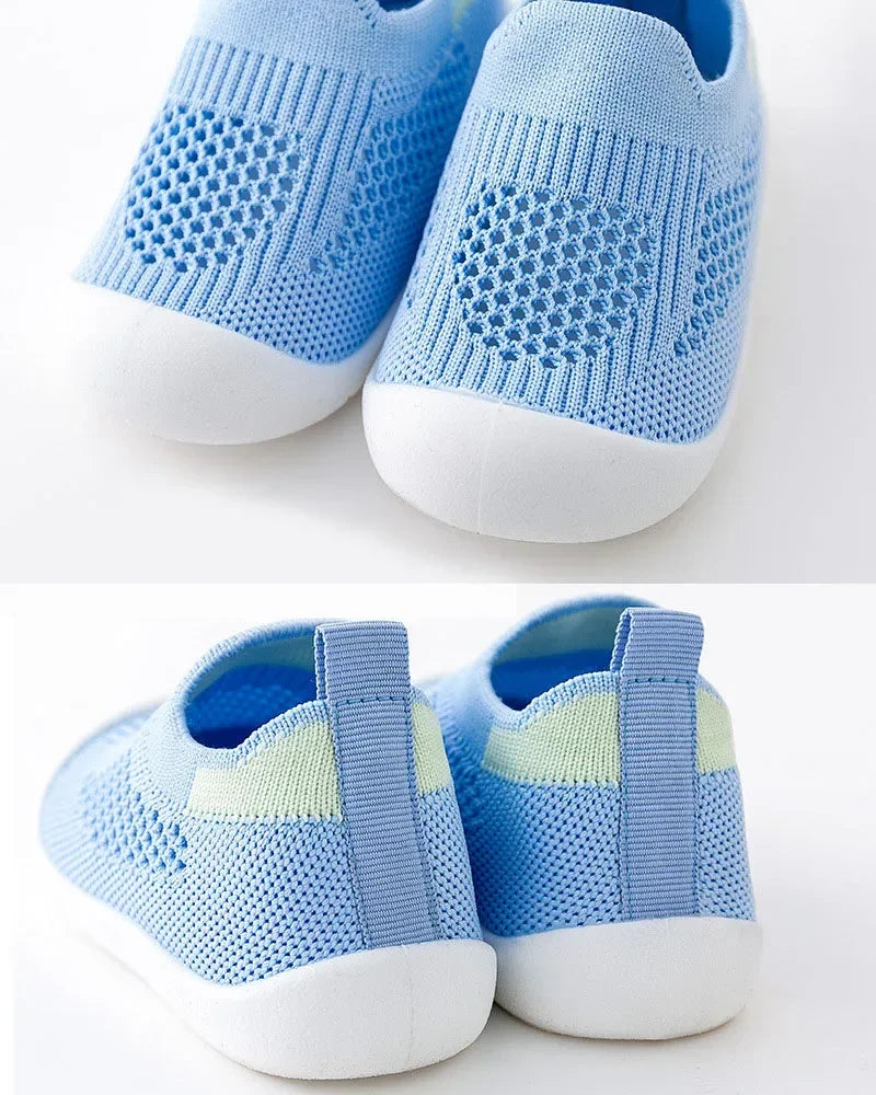 Spring Summer Toddler Shoes Breathable Knitted Kids Sneakers Boys Slip-on Tennis Shoes Girls Soft Non-slip School Casual Shoes - TiniLoom