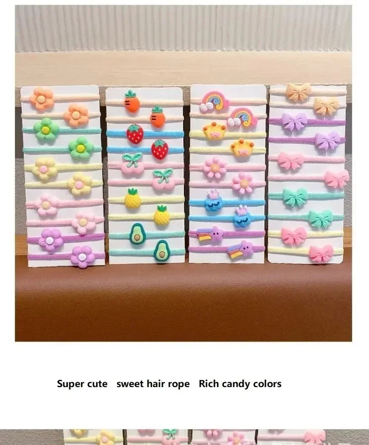 20-40 Pieces/Set Rubber Band for Children Cartoon Hair Band New Sweet Hair Rope Hair Accessories - TiniLoom