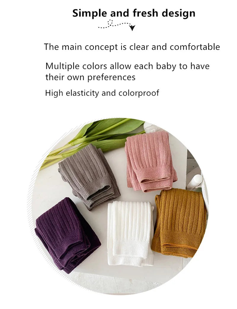 Spring Autumn Baby Boys Girls Pants Newborn Girl Leggings Tights Cotton Stretch Kids Children Knitting Trousers For 0 to 6Years - TiniLoom