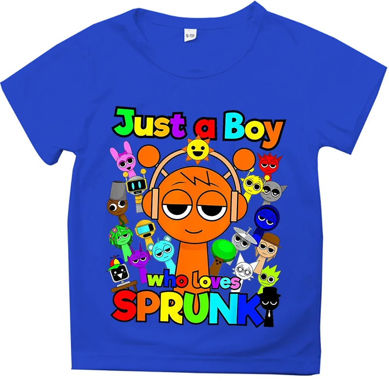 Kids T Shirts Game Sprunki Incredibox Cartoon Print Boys T shirt Summer Casual Short Sleeve Baby Girls Clothes Children Tee Tops - TiniLoom