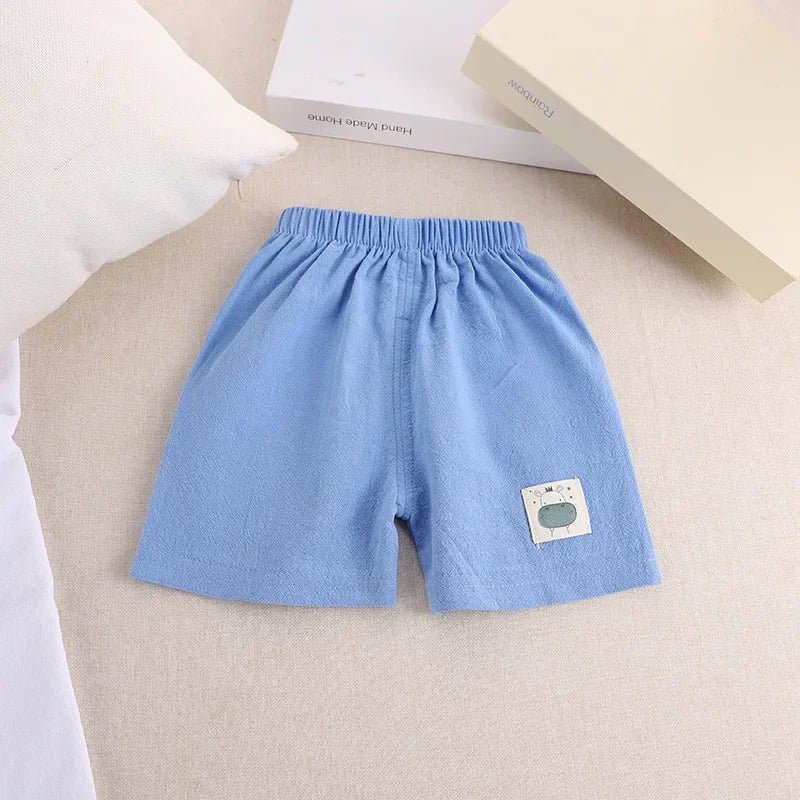 1 2 3 4 5 Years Kids Summer Shorts Boys Girls Korean Style Cotton and Linen Short Pants Toddler Little Children Cute Shorts - TiniLoom