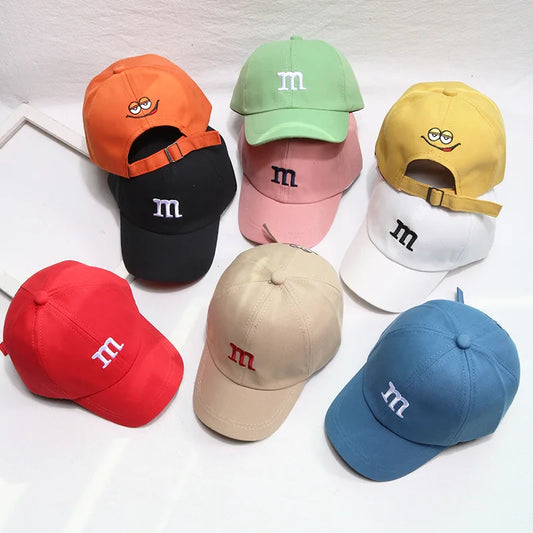 Solid Color Letter Baby Baseball Cap Simple Embroidered Peaked Hat for Toddler Boy Girl Summer Adjustable Kids Sun Hats - TiniLoom
