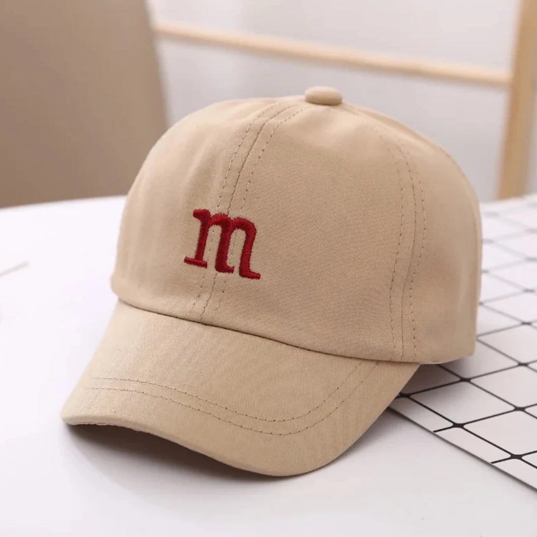 Girls Boy Adjustable Hat Children's Kid Baseball Cap Sunscreen Baby Hat Hip Hop M Letter Embroidered Kids Caps 1-6-8-12-15 Years - TiniLoom