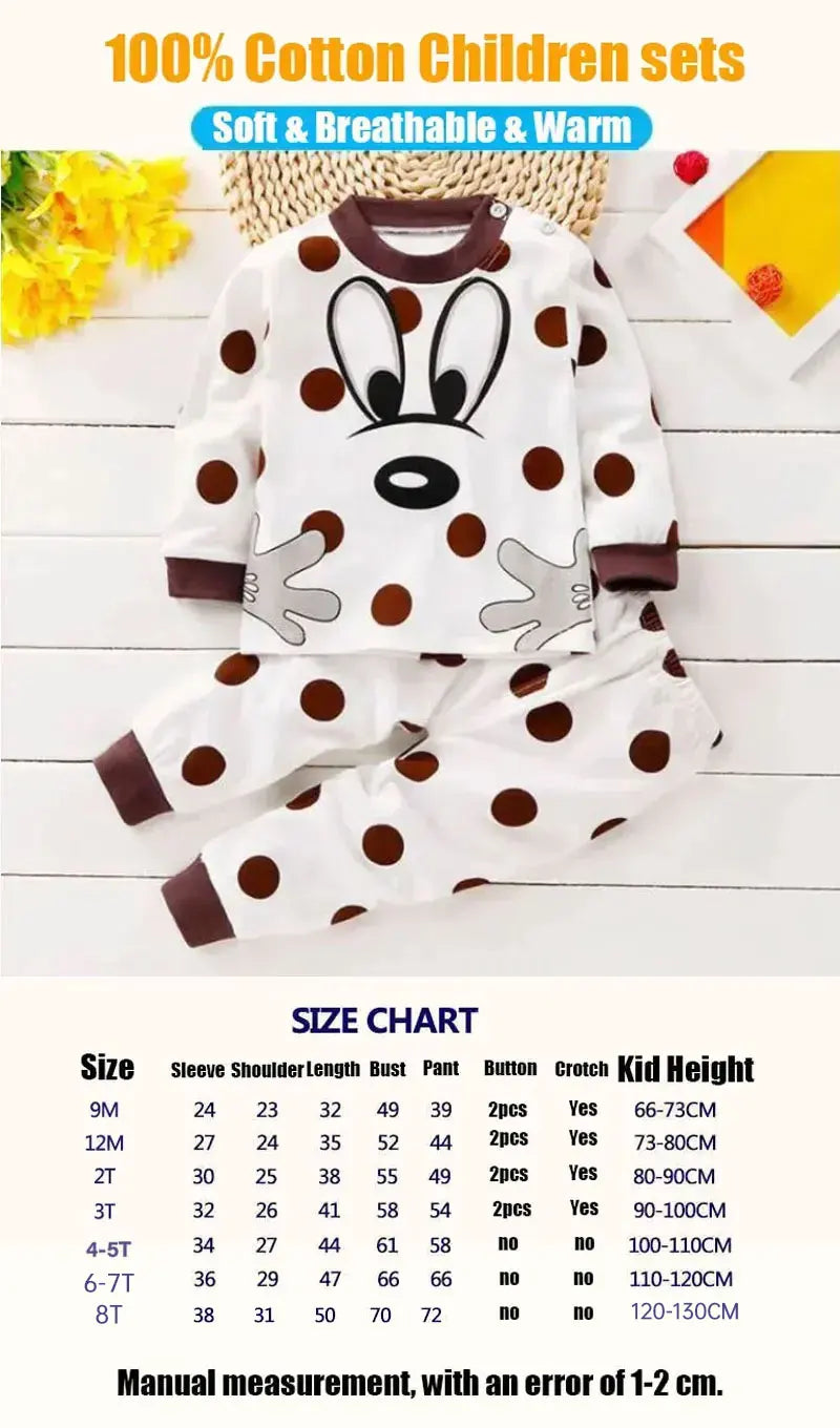 Kids Clothes Children Sets Children's Clothing Boys Girls CottonAutumn winter Clothing Pants Sleepwear Underwear Christmas Gift - TiniLoom