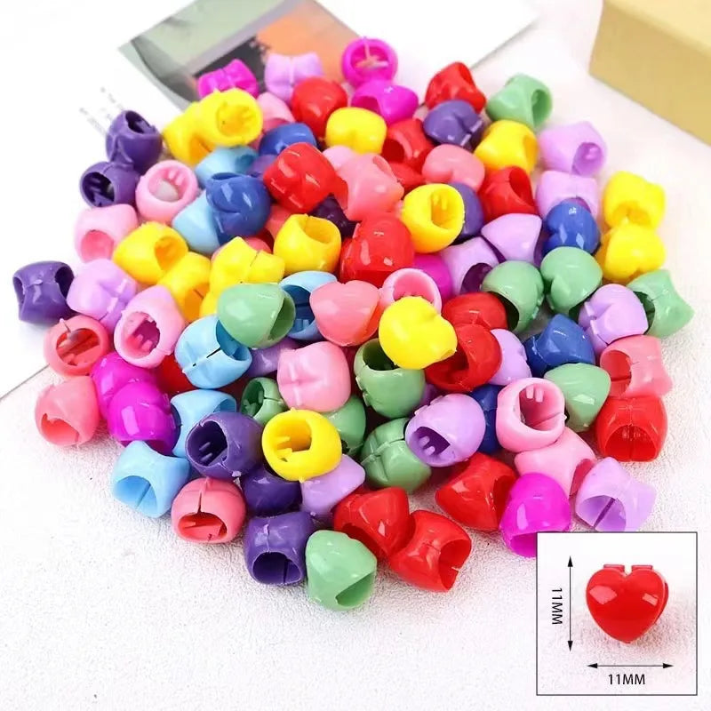 100Pcs Colorful Small Girls Hair Clips Cute Flower Star Hair Claws Styling Hair Braid Hairpins Kids Hair Accessories Headwear - TiniLoom