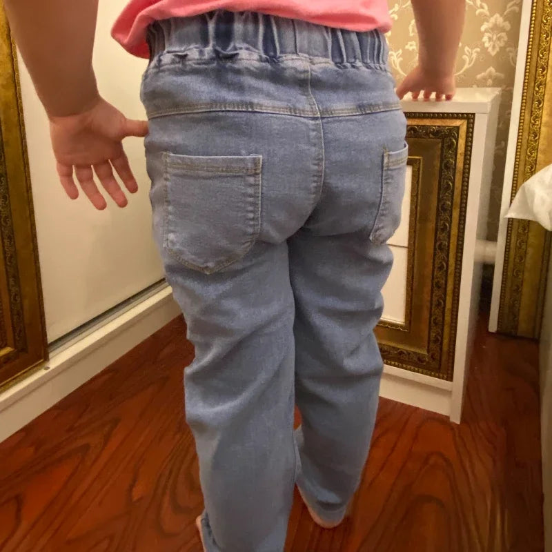 Kids Baby Girls Casual Clothes Jeans Pink Bow Trousers Toddler Infant Denim Clothing Pants Children Bottoms 1 2 3 4 5 6  Years - TiniLoom