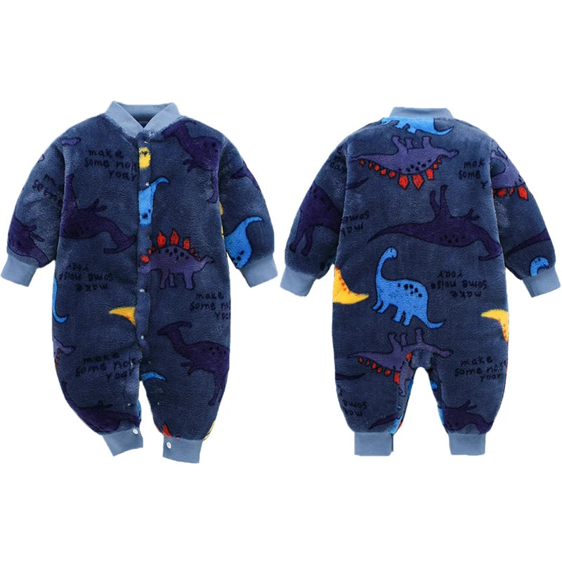 Newborn Baby Spring Winter Clothes Infant Jacket for Girls Jumpsuit for Boys Soft Flannel Bebe Romper Baby Clothes 0-18 Month - TiniLoom
