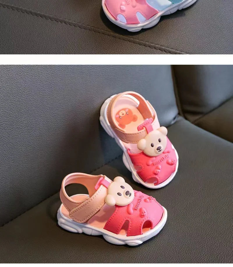 2024 Summer Baby Boys Girls Sandals Children Beach Sandals Cartoon Infant Toddler Shoes Comfortable Soft Sole Kids Student Shoes