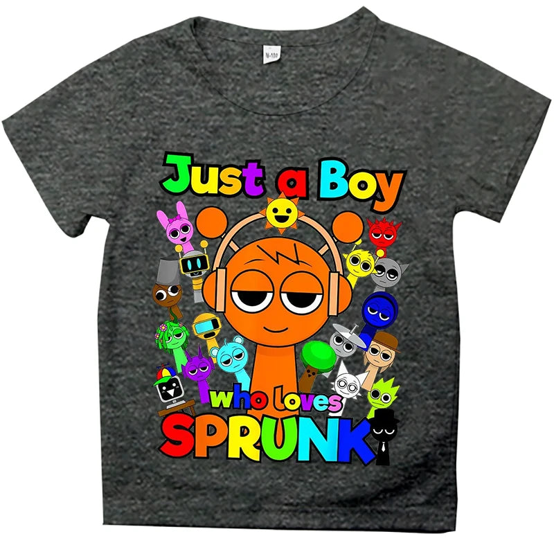 Kids T Shirts Game Sprunki Incredibox Cartoon Print Boys T shirt Summer Casual Short Sleeve Baby Girls Clothes Children Tee Tops - TiniLoom
