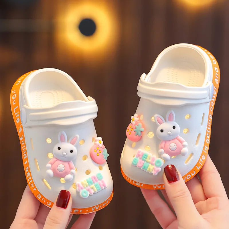 kids baby Girls Summer Sandals: Soft Sole Toddler children Indoor Slippers Cartoon Boys Breathable Hollow Shoes - TiniLoom