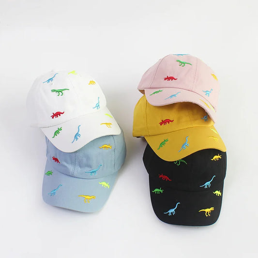 Cartoon Dinosaur Embroidery Baby Cap Summer Kids Baseball Cap Outdoor Adjustable Infant Boy Girls Sun Hats - TiniLoom