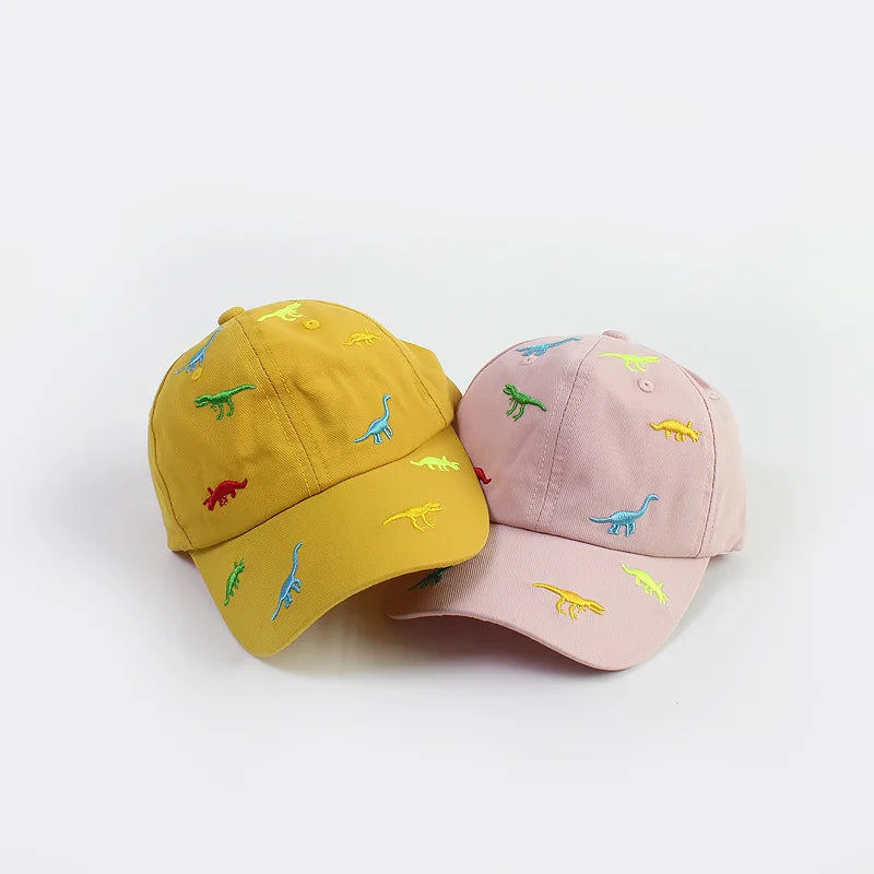 Cartoon Dinosaur Embroidery Baby Cap Summer Kids Baseball Cap Outdoor Adjustable Infant Boy Girls Sun Hats - TiniLoom