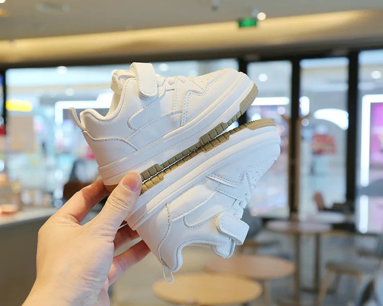 Children's White Shoes Spring and Autumn Kid's Sports Shoes Anti slip Lightweight Boys Board Shoes Soft Sole Baby Casual Shoes - TiniLoom