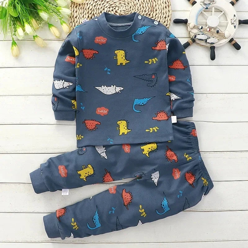 Kids Clothes Children Sets Children's Clothing Boys Girls CottonAutumn winter Clothing Pants Sleepwear Underwear Christmas Gift - TiniLoom