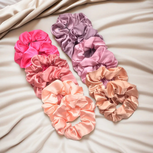 12pcs Colorful Satin Scrunchies - Comfy And Simple Hair Accessories For Women And Girls - TiniLoom