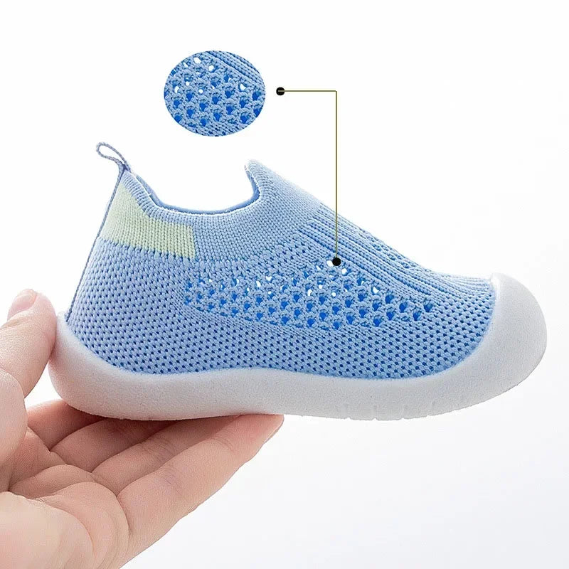 Spring Summer Toddler Shoes Breathable Knitted Kids Sneakers Boys Slip-on Tennis Shoes Girls Soft Non-slip School Casual Shoes - TiniLoom