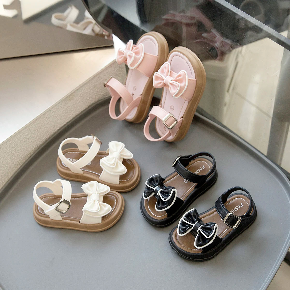 Girls Princess Summer Sandals Children Summer Beach Shoes Open Toe Shoes Fashion Bowknot Casual girls sandals summer shoes - TiniLoom