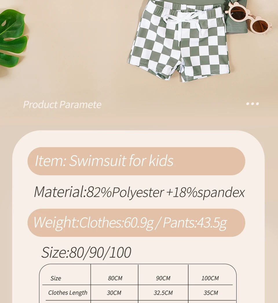 Kangobaby #My Soft Life# 2pcs Set Boys Swimsuits Cool Print Summer Baby Swimwear Beach Surfing - TiniLoom