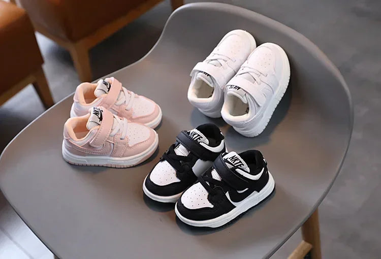 2025 New Toddler Baby Kids Fashion Design Walking Shoes Sneakers White Non-slip Casual Shoes Boys Breathable Outdoor Board Shoes - TiniLoom