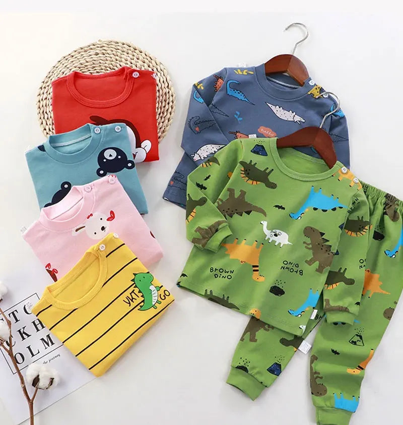 Kids Clothes Children Sets Children's Clothing Boys Girls CottonAutumn winter Clothing Pants Sleepwear Underwear Christmas Gift - TiniLoom