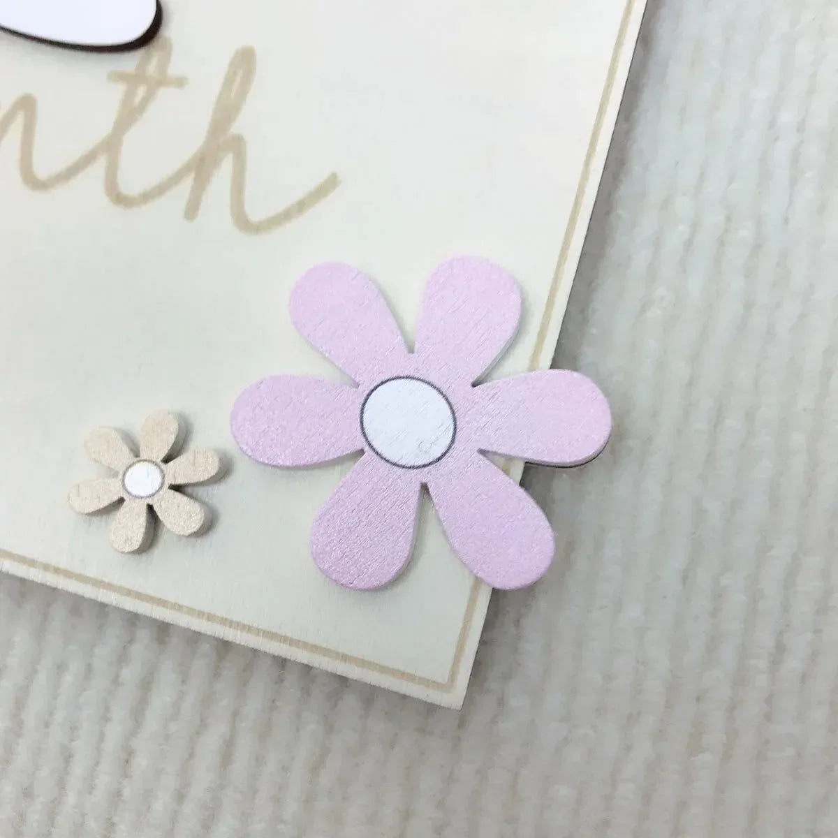 Wooden Baby Monthly Milestone Cards Flowers Double Sides Number Month Girls Boys Newborn Photography Props Accessories