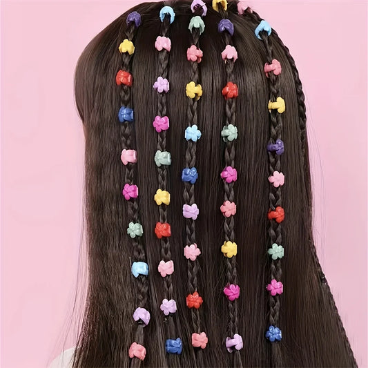 100pcs Small Clips Colorful Hair Clip For Hair Styling Braid Hair, Sweet Cute Hair Accessories - TiniLoom