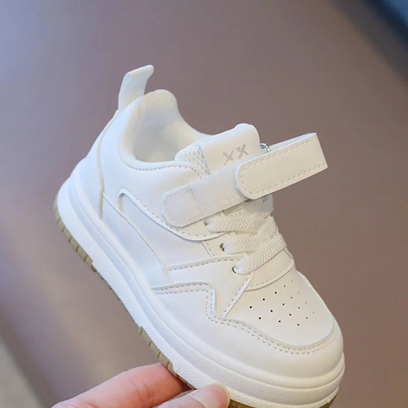 Children's White Shoes Spring and Autumn Kid's Sports Shoes Anti slip Lightweight Boys Board Shoes Soft Sole Baby Casual Shoes - TiniLoom