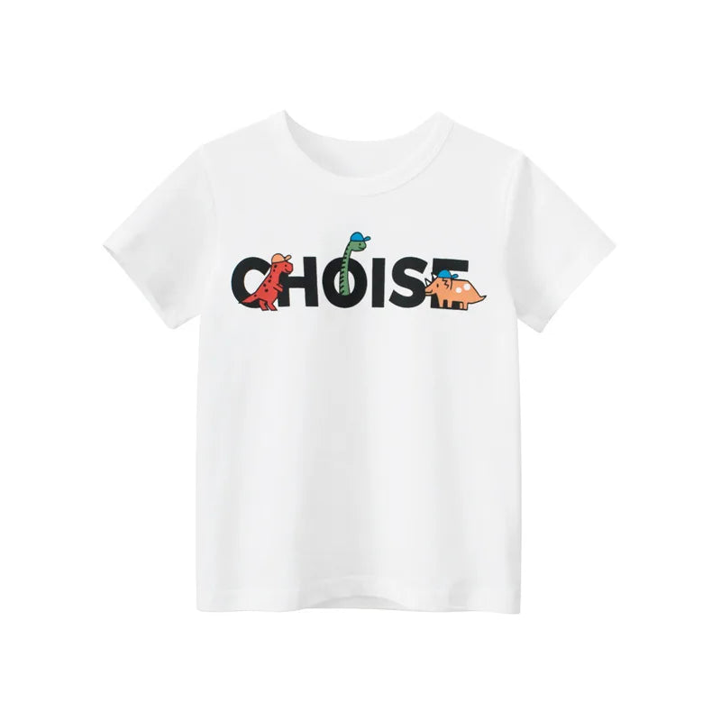 2-9 Years Children Short Sleeve T-shirts Korean Version Kids Clothing Boy Baby Cotton Tees Summer Cartoon Tops - TiniLoom