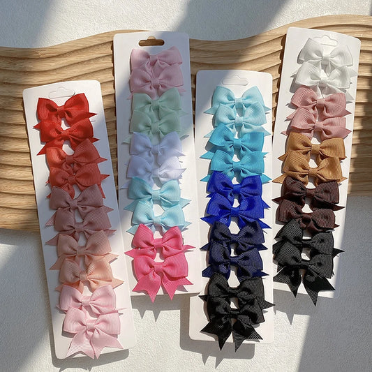 10Pcs Cute Bows Baby Hair Clips Candy Color Girls Princess Hairpins Barrettes Kids Hair Accessories - TiniLoom
