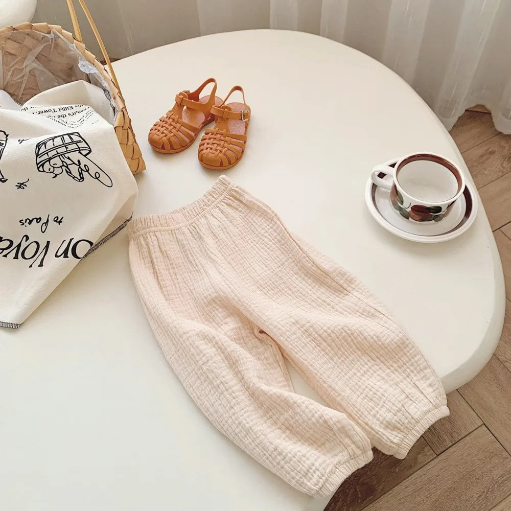 Spring Summer Mosquito Resistant Pants Toddler New Casual Loose Trousers Solid Color Pants Outer Wear Boys Girls Versatile Pants - TiniLoom